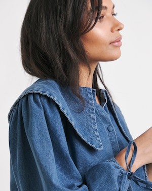 Simply Be Oversized Collar Denim Dress - Image 4