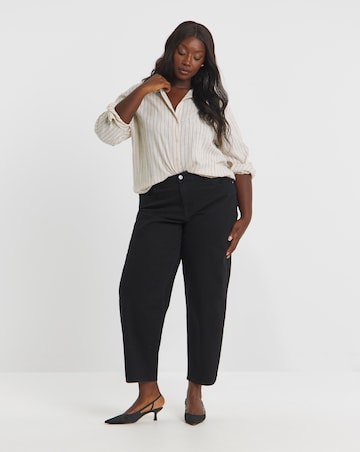 Washed Black Barrel Jean