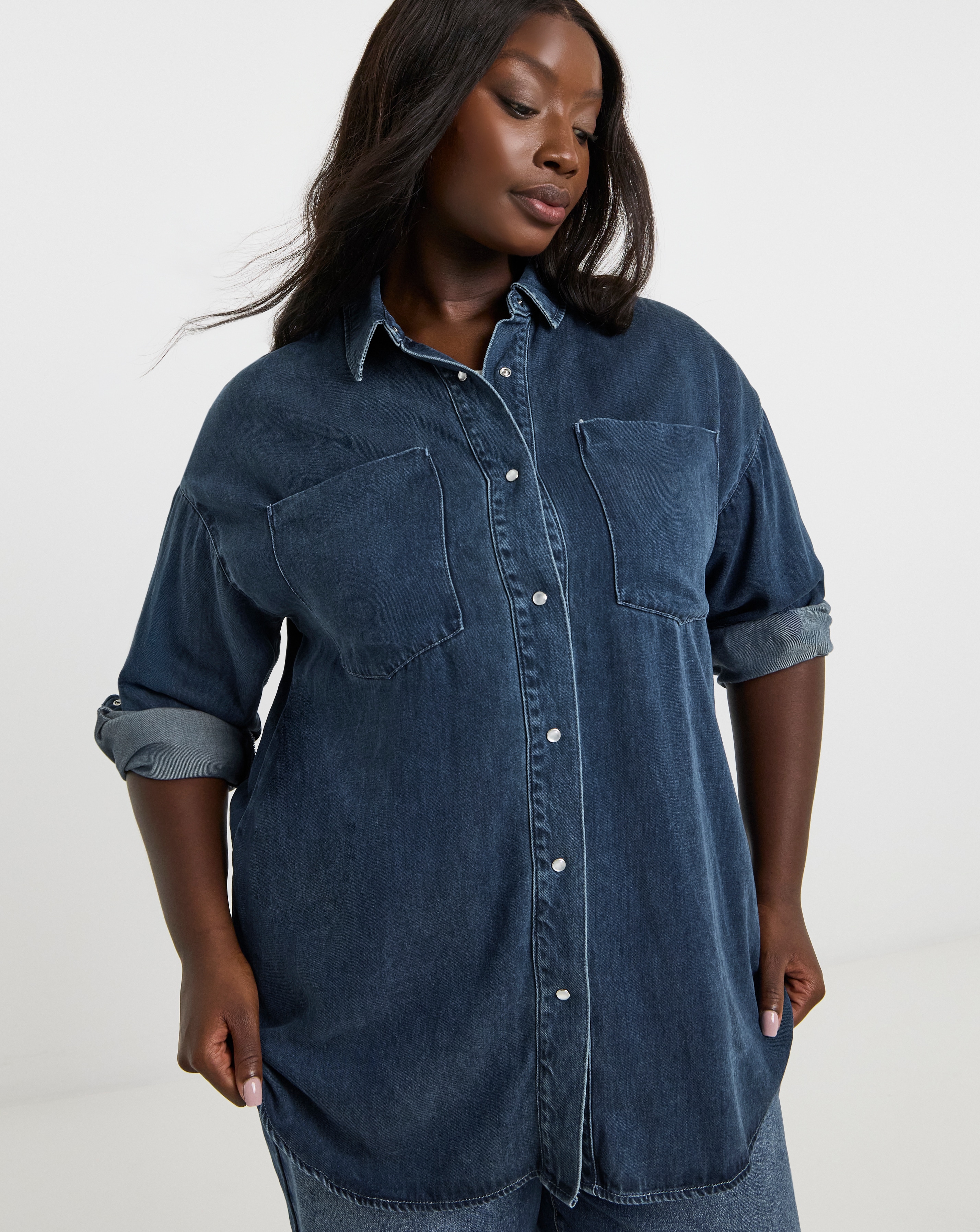 SBE Indigo Oversized Shirt Tencel TM