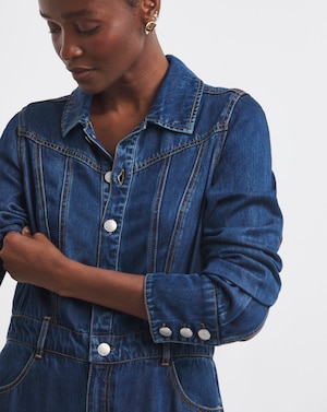 Dark Wash Midaxi Dress With Tencel TM - Image 4