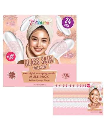 7th Heaven Glass Skin 24 Piece Collagen Face Mask Pack Worth 31GBP