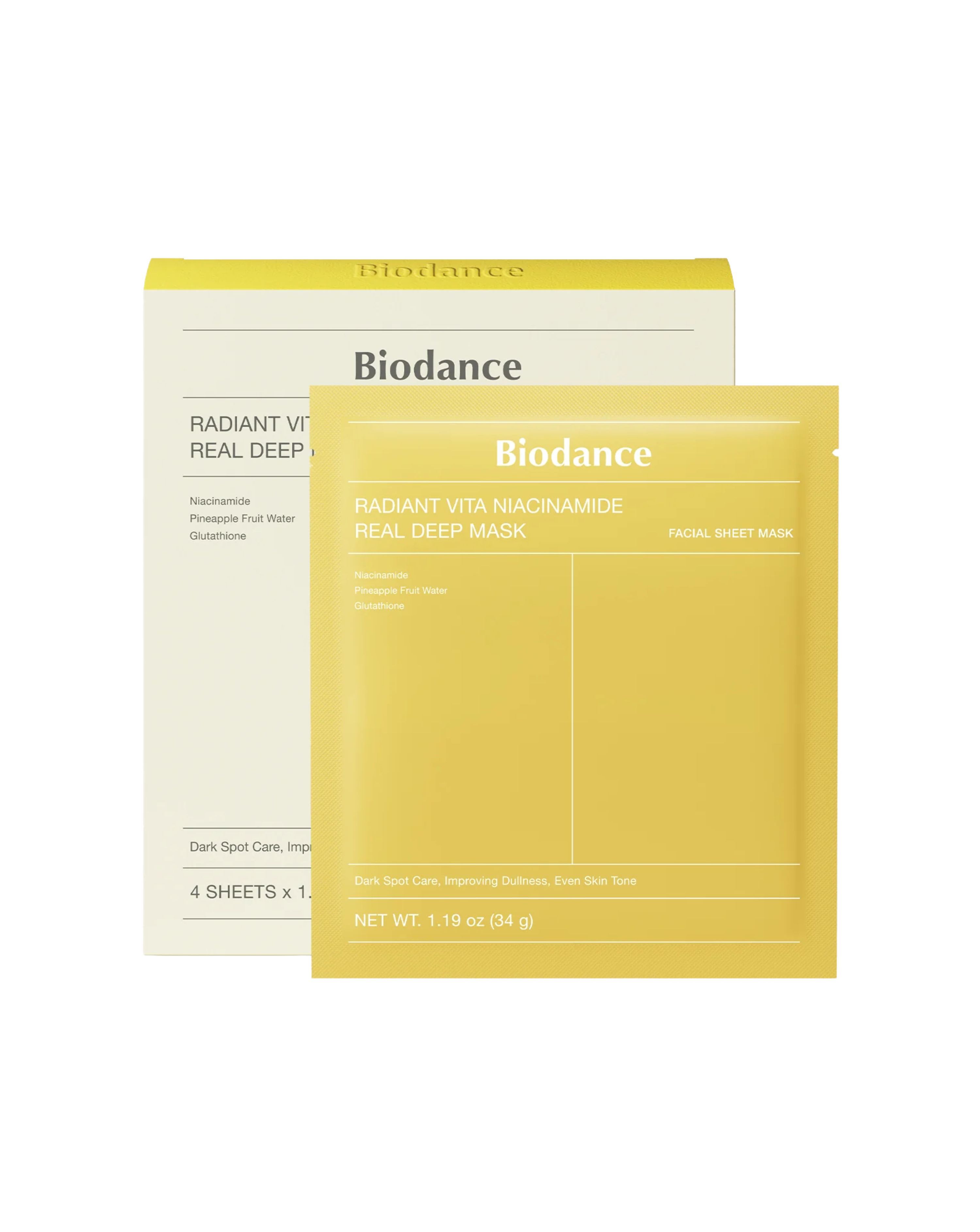 Biodance Radiant Vita Niacinamide Real Deep Mask 4 pcs