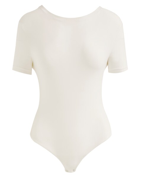 MAGISCULPT Plus Size Smoothing T-Shirt Bodysuit In White | UK Size 30 Women's