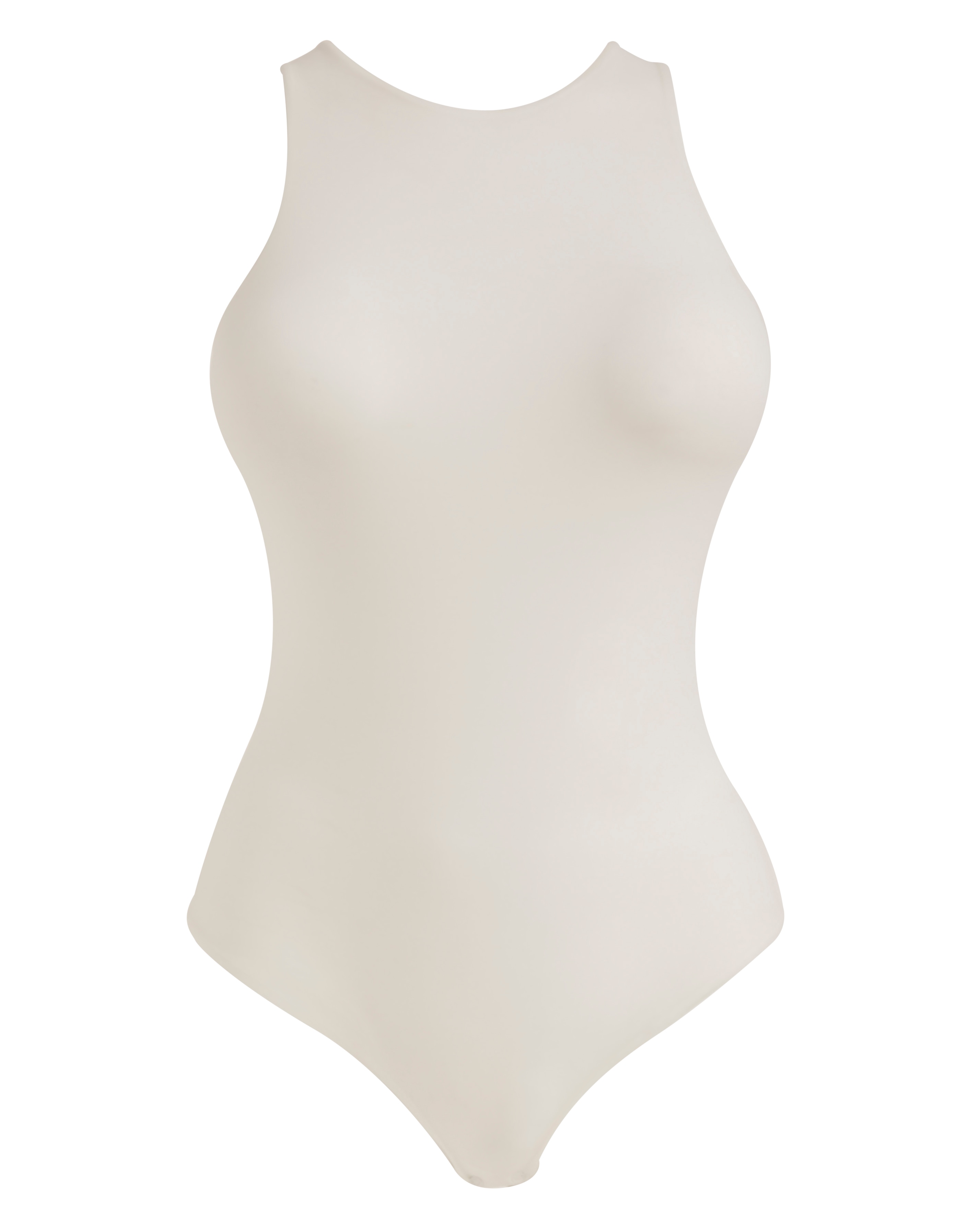 MAGISCULPT Plus Size Smoothing Racer Bodysuit In White | UK Size 24 Women's