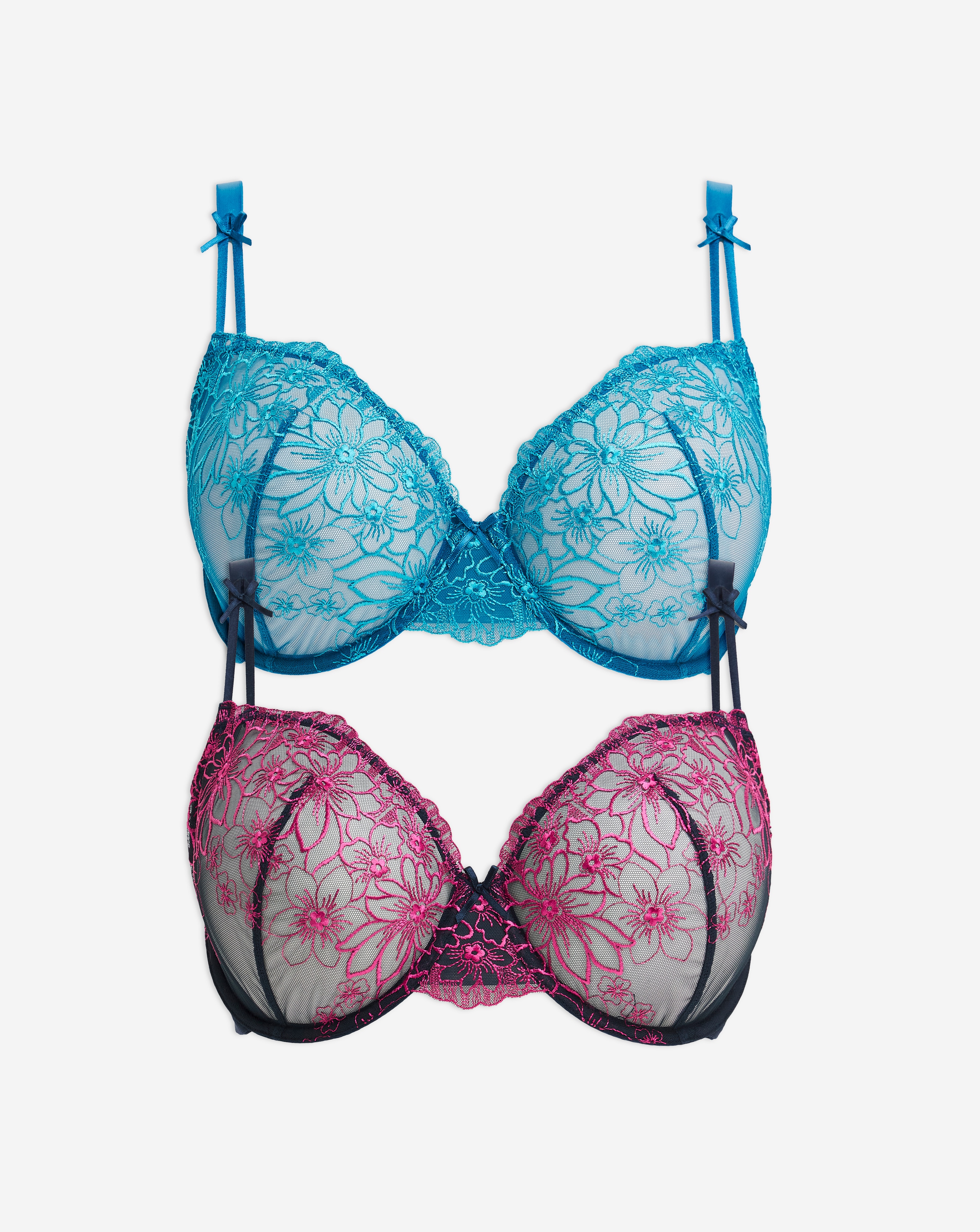 Emily 2 Pack Embroidery Bra