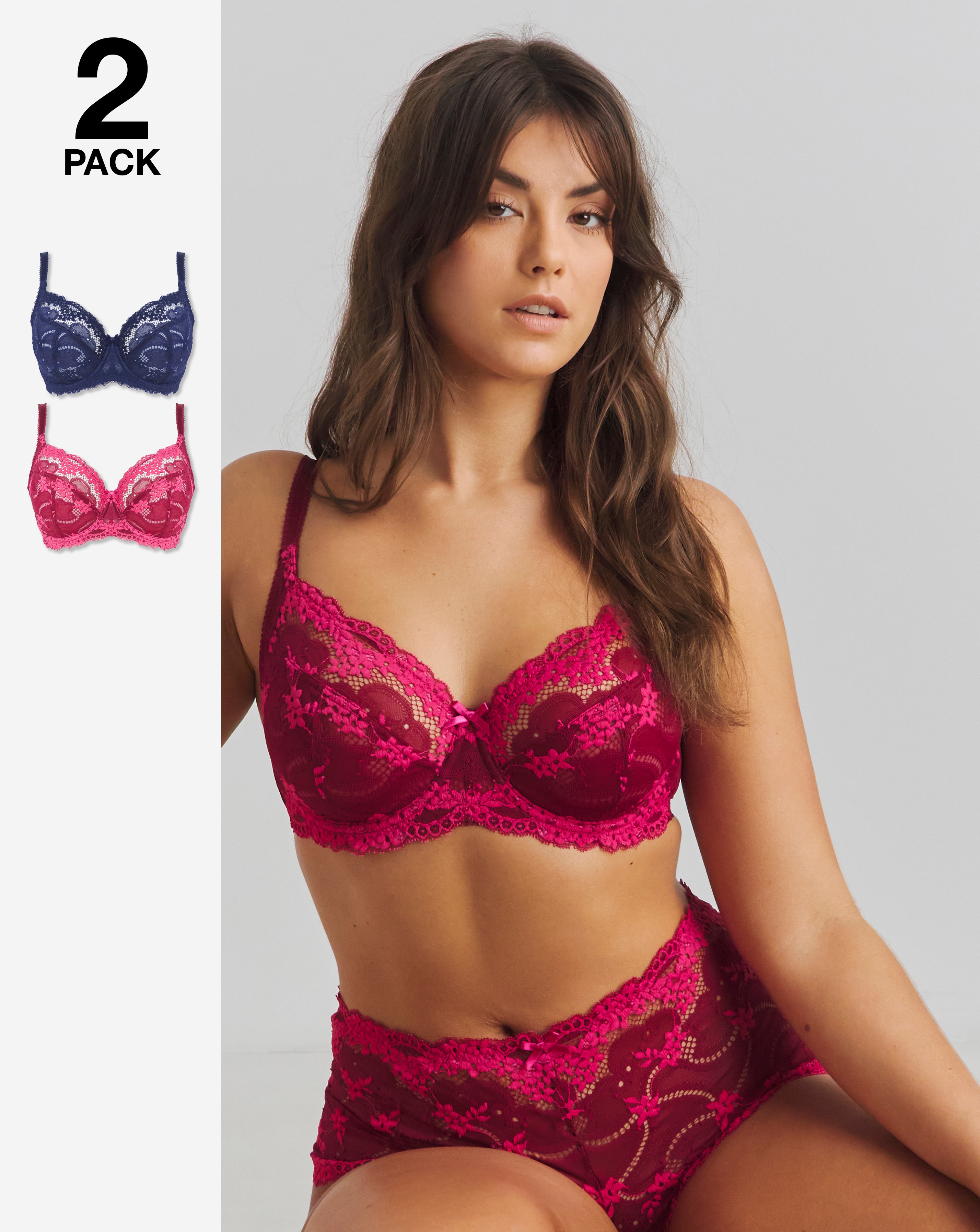 Grace Lace 2 Pack Full Cup Bra