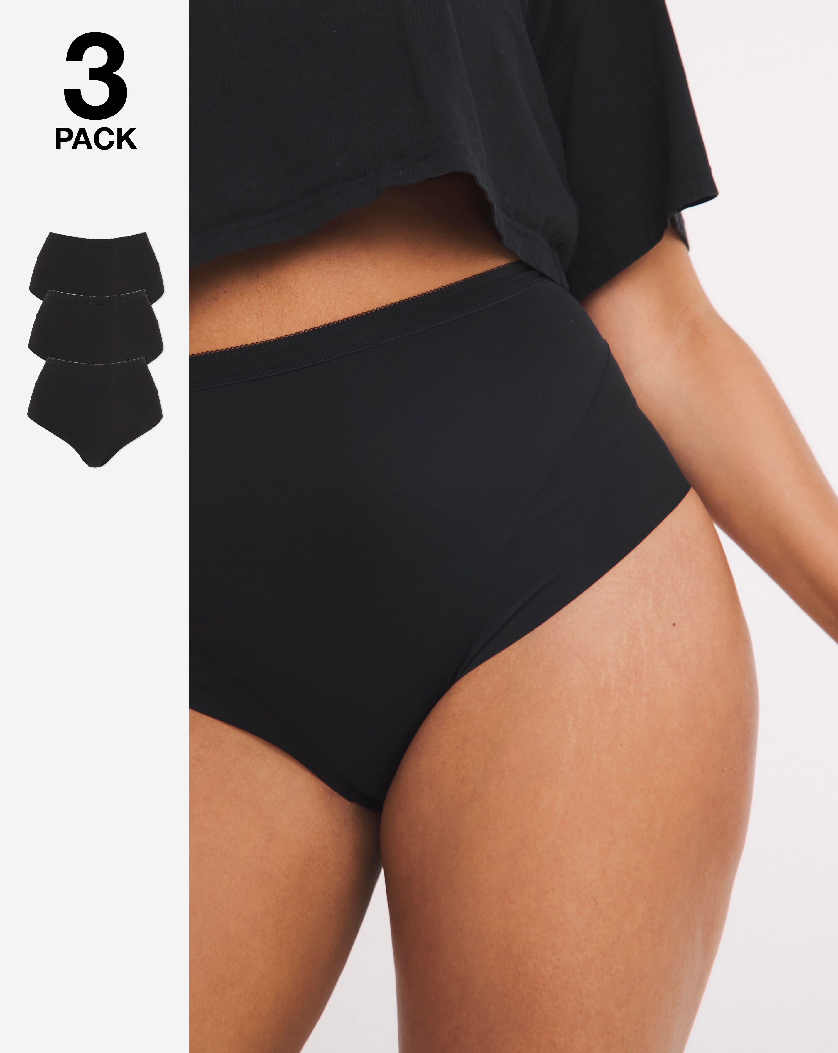 MAGISCULPT 3 Pack Light Tummy Shapers In Black/black/black | UK Size 41974 Women's