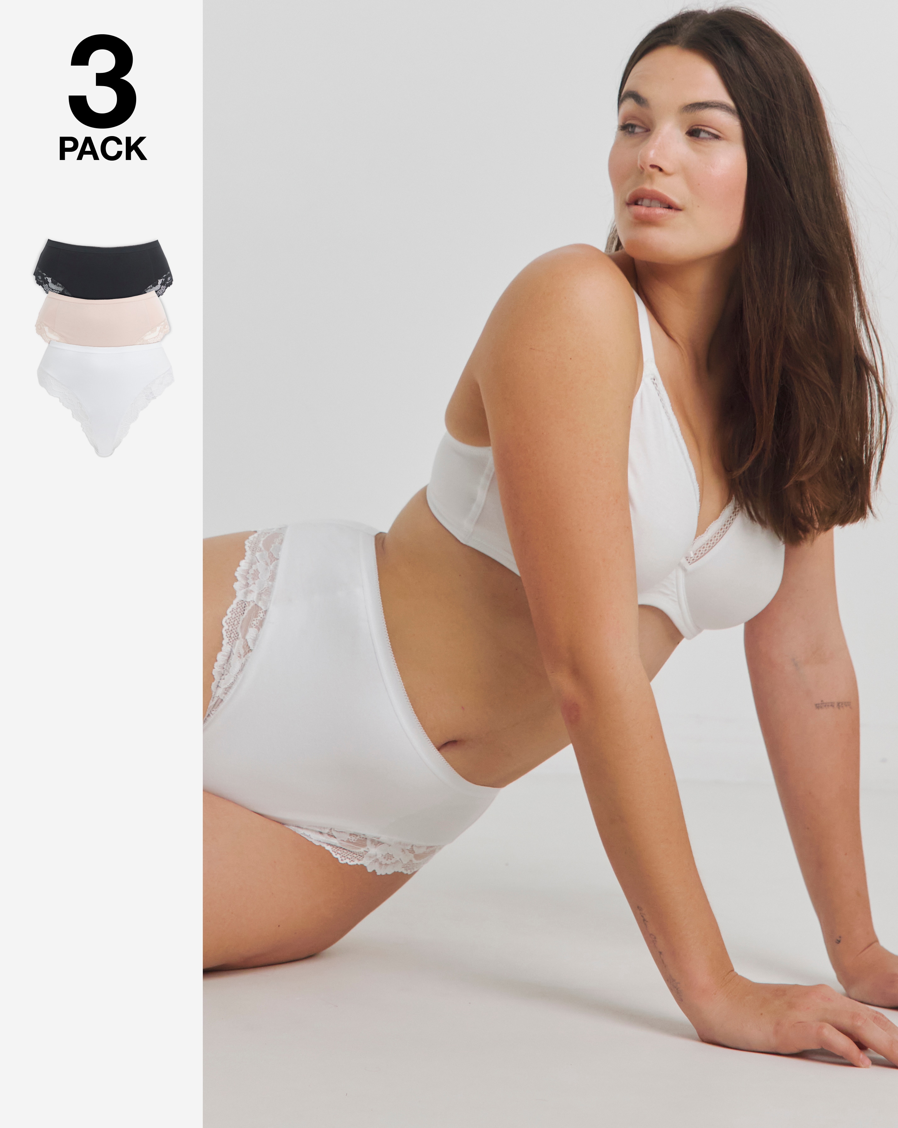 3 Pack High Leg Control Knicker