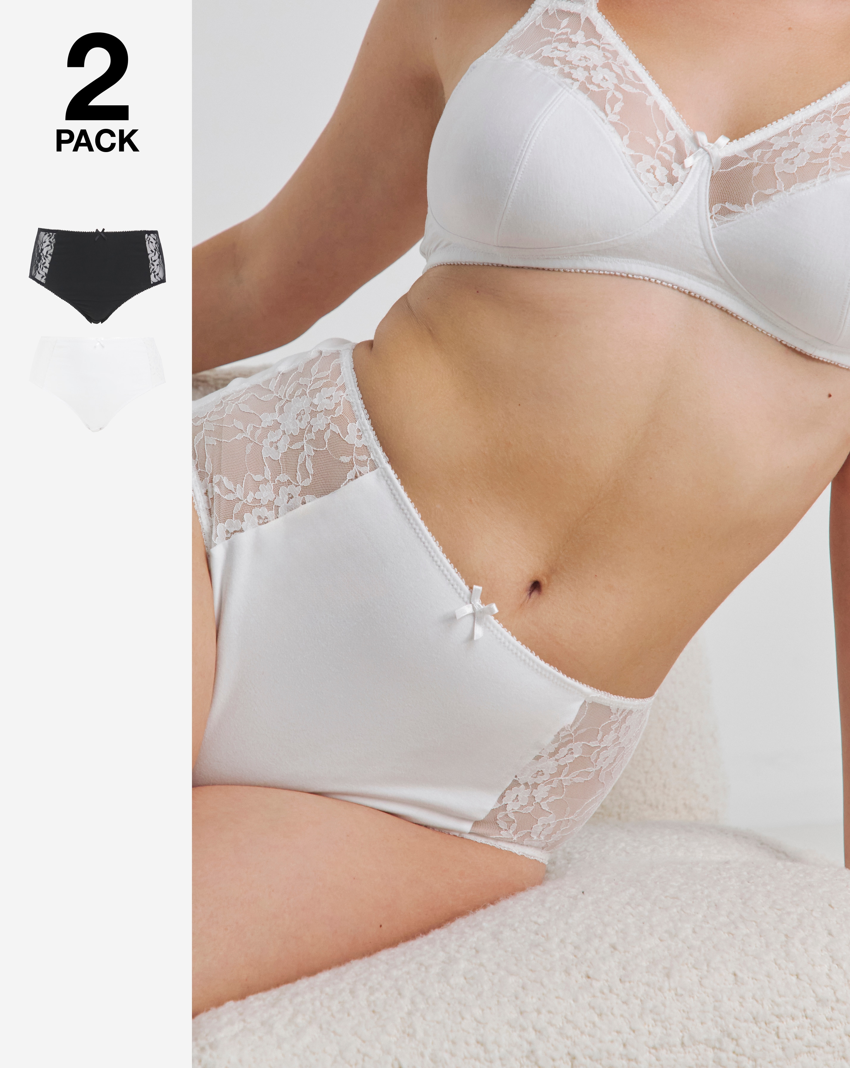 2 Pack Lace Full Fit Briefs