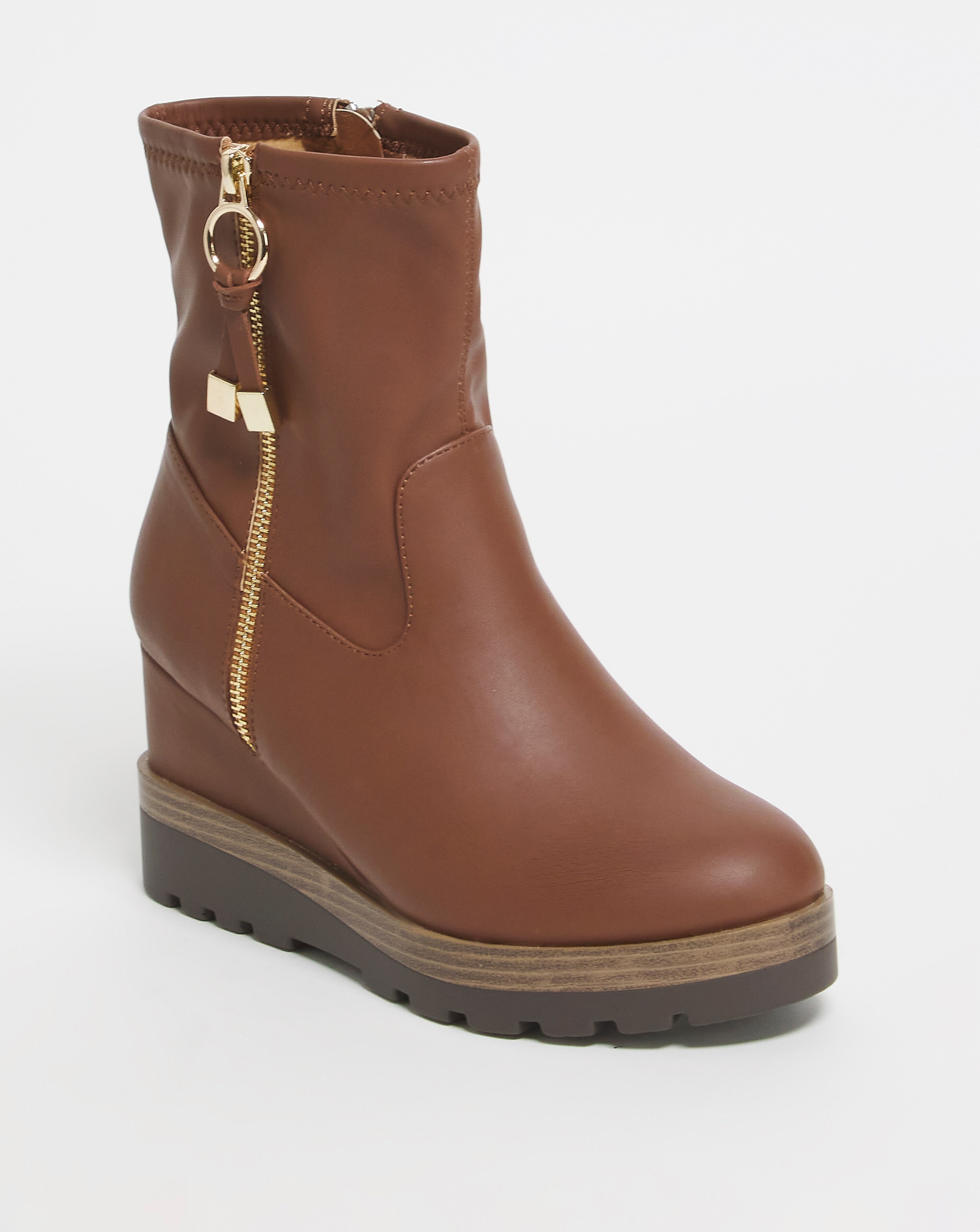 Jaca Wedge Size Zip Ankle Boots Ex Wide Fit Simply Be