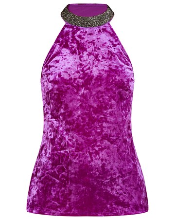 Monsoon Tanya Glitter Trim Velvet Top