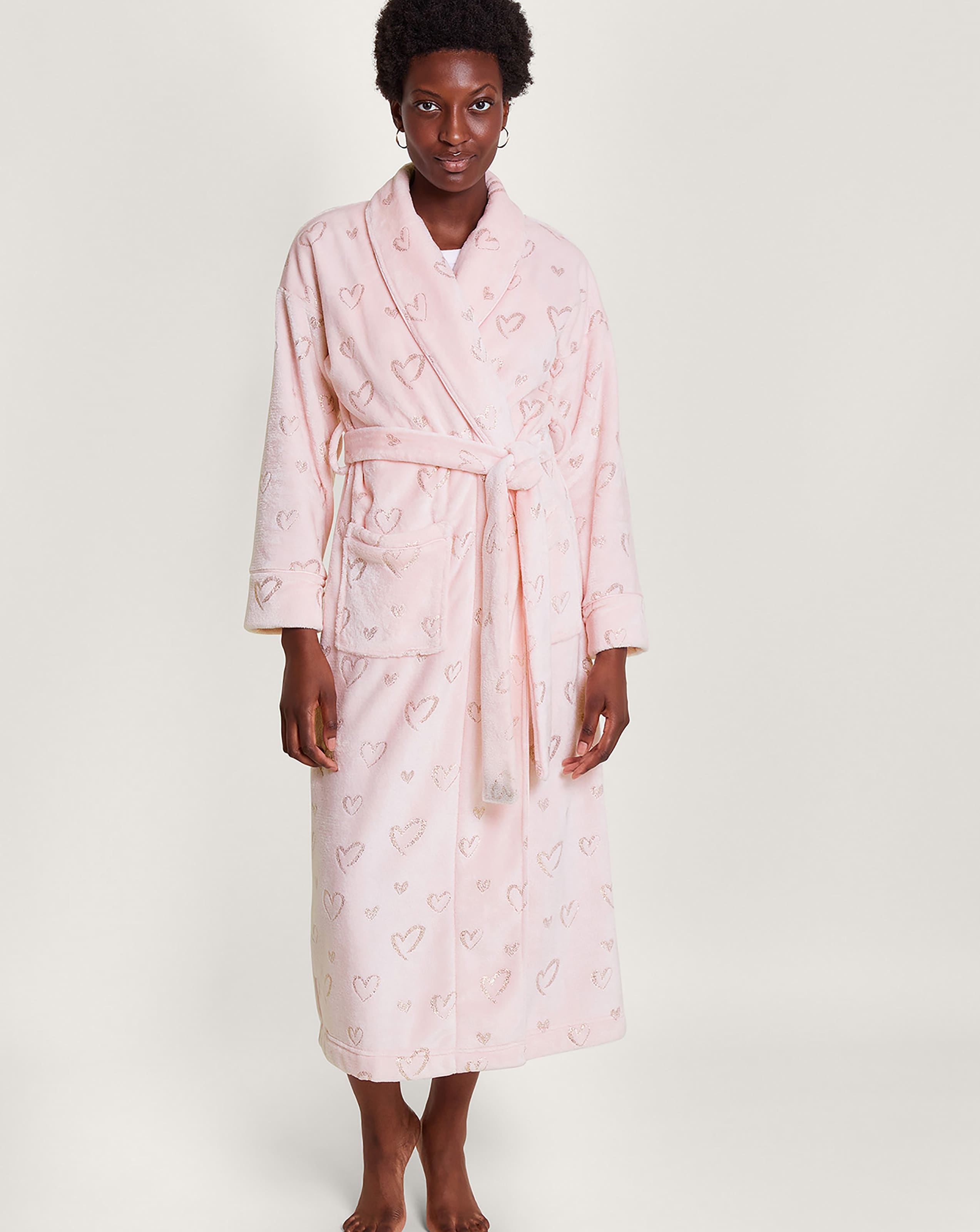 Monsoon Heart Foil Dressing Gown Simply Be