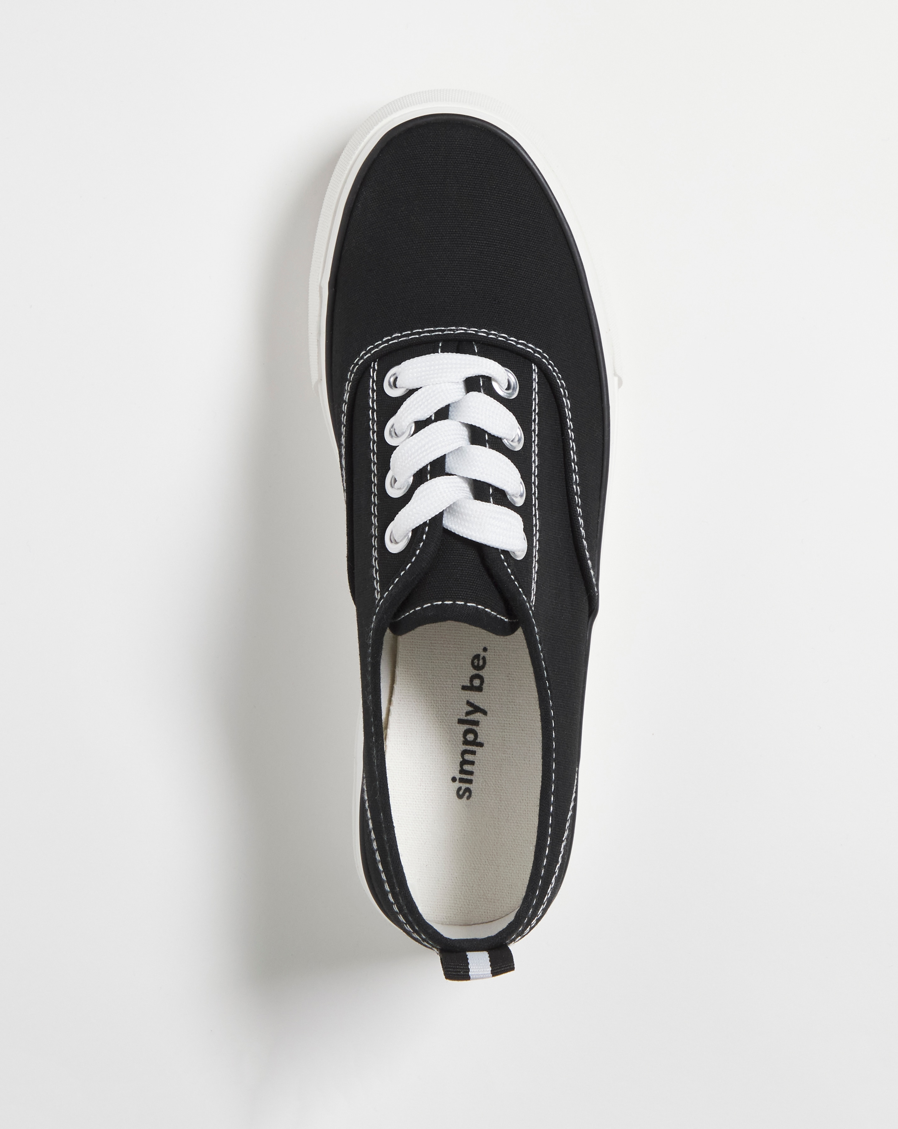Gracie Stitch Detail Chunky Plimsole Wide Fit Simply Be