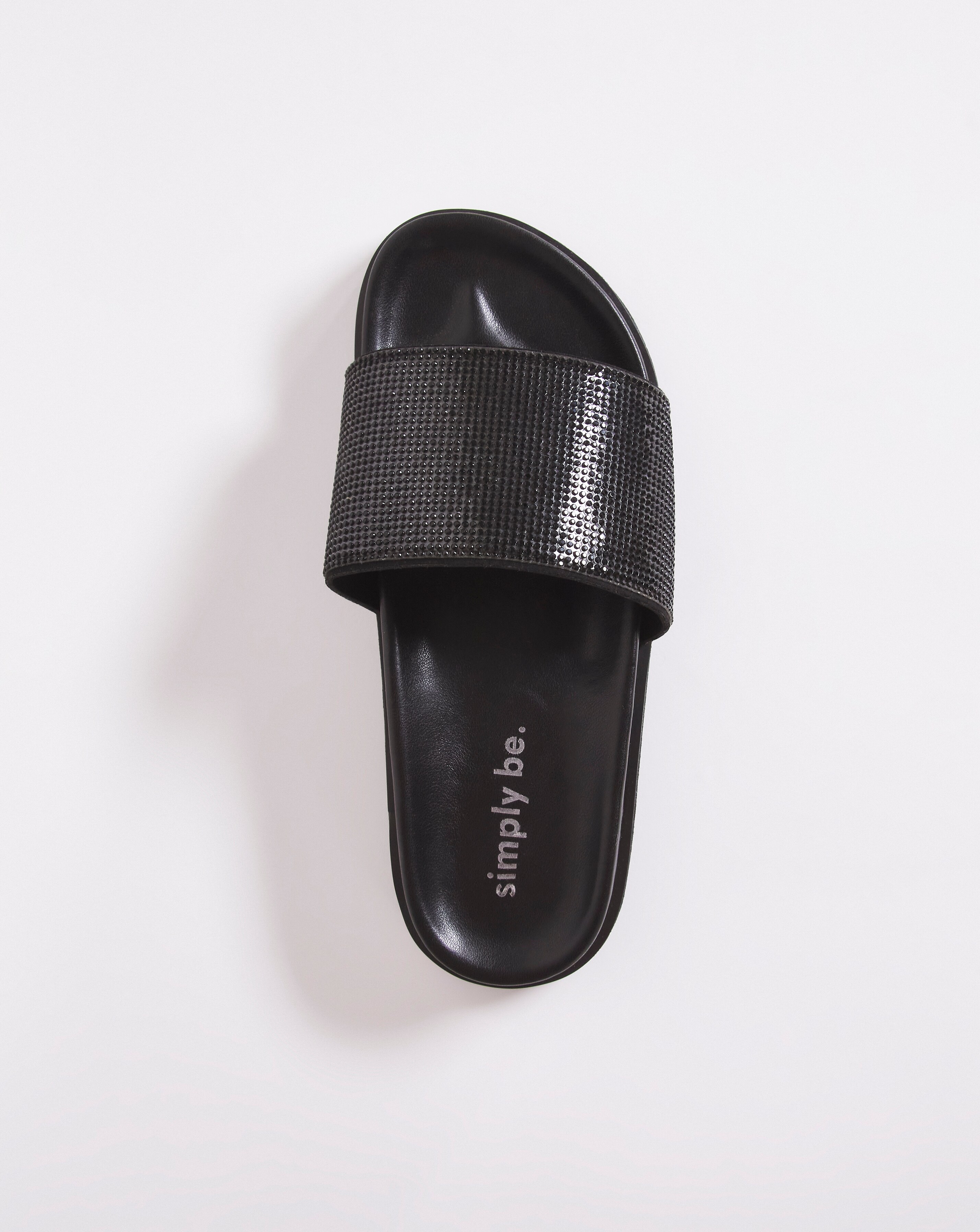 Baha Diamante Sliders Wide Fit | Simply Be