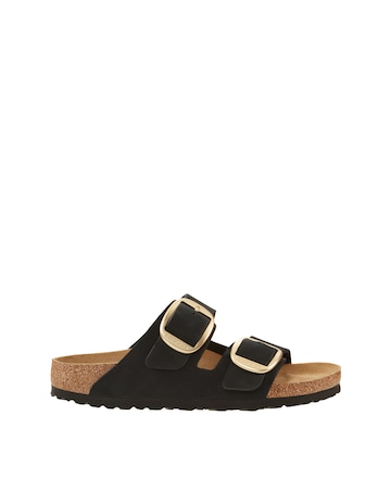 Birkenstock Arizona Black Nubuck Big Buckle Sandals - Standard Fit (D)