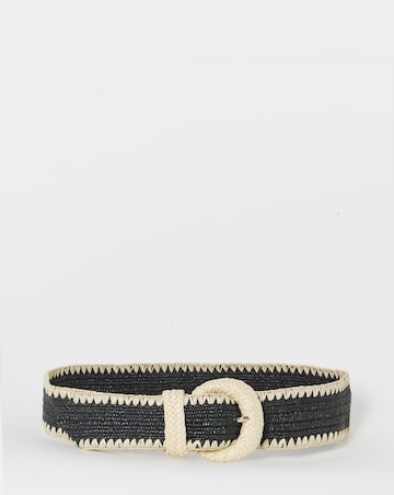 Black Raffia Stretch Belt