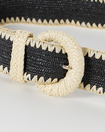 Black Raffia Stretch Belt