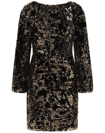 Monsoon Kayleigh Sequin Velvet Dress | Simply Be