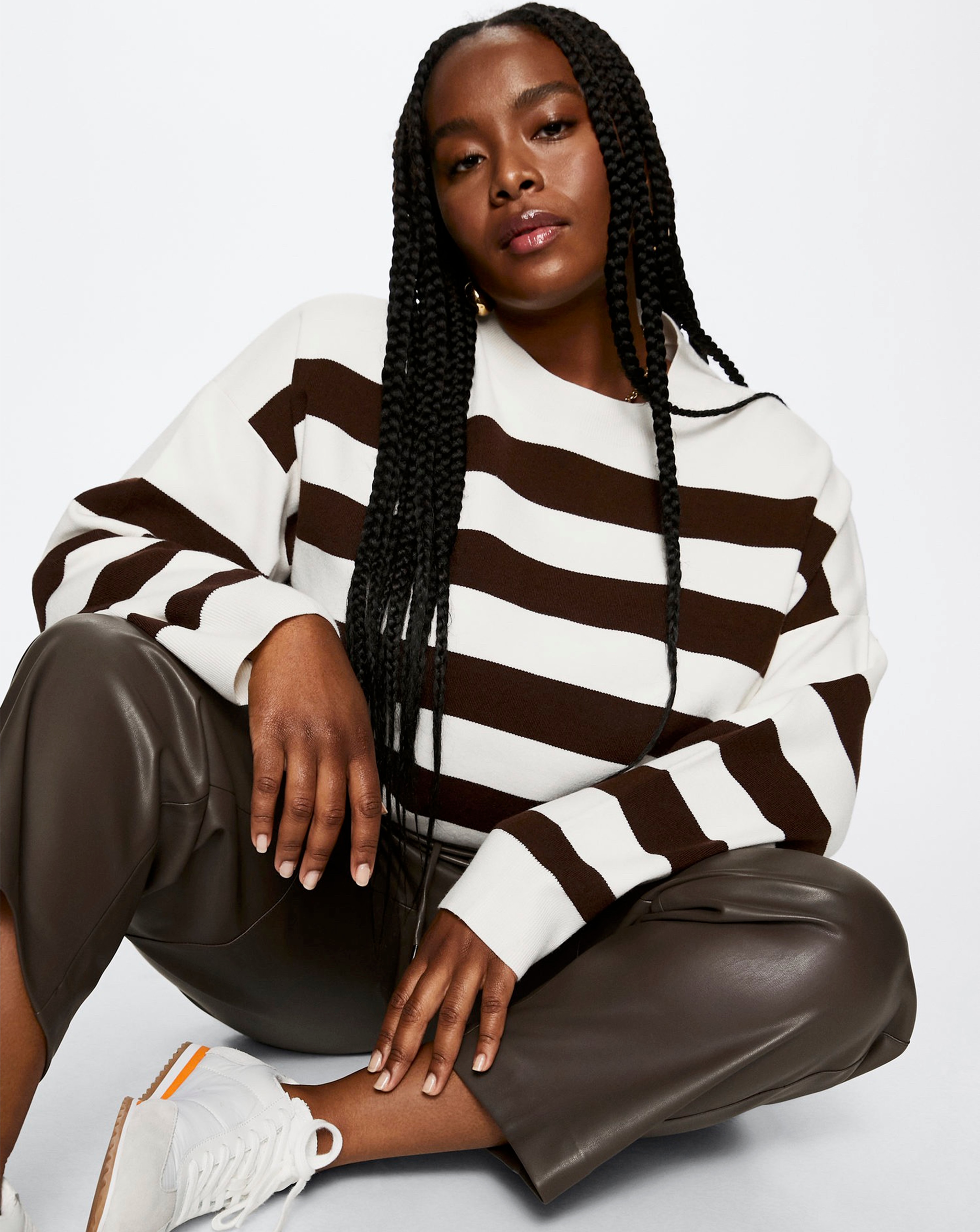 Mango Leather-effect Trousers