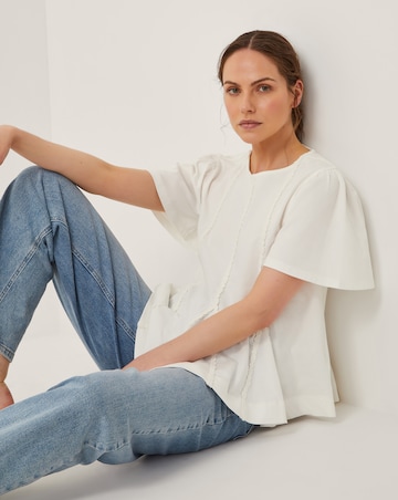 Monsoon Tate Lace Trim Jersey T-Shirt