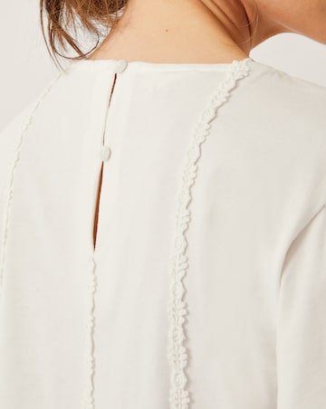 Monsoon Tate Lace Trim Jersey T-Shirt