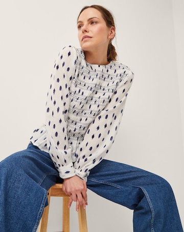 Monsoon Molly Spot Smocked Top