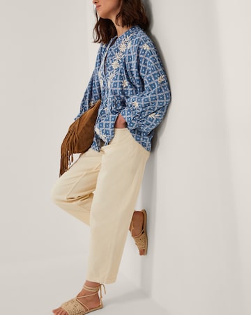 Monsoon Deniz Print Embroidered Shirt