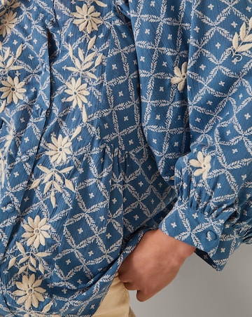 Monsoon Deniz Print Embroidered Shirt