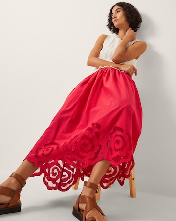 Monsoon Grace Cutwork Midi Skirt