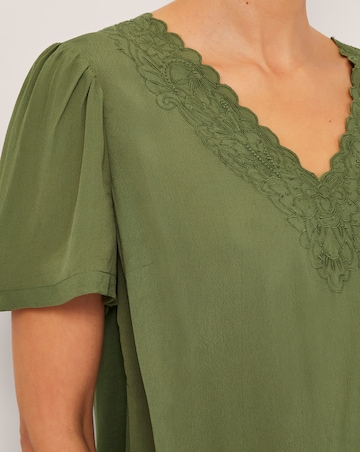 Monsoon Lisa Embroidered Lace T-Shirt