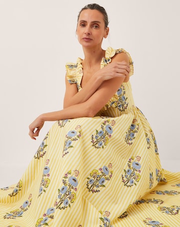 Monsoon Maria Floral Stripe Midi Dress