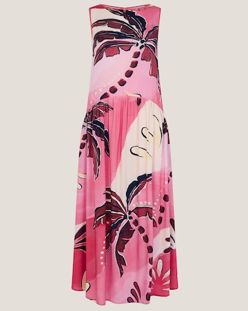 Monsoon Alex Palm Print Midi Dress
