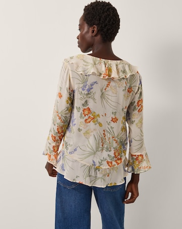 Monsoon Jesse Sheer Frill Floral Blouse