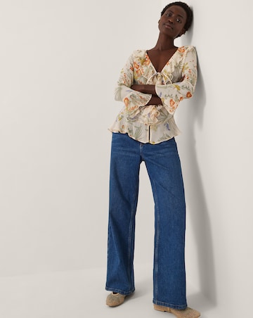 Monsoon Jesse Sheer Frill Floral Blouse