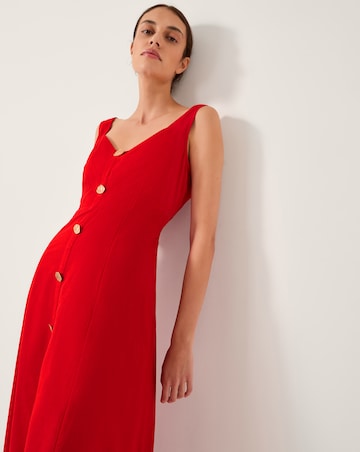 Monsoon Nell Linen Blend Midi Dress