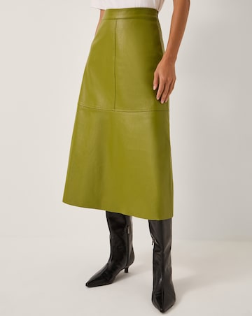 Monsoon Pippa Faux Leather Midi Skirt