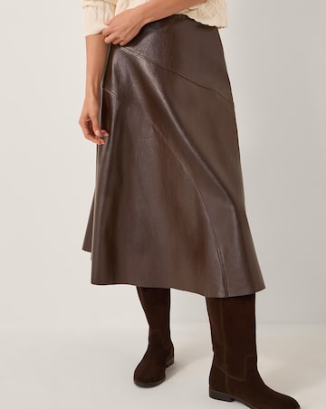 Monsoon Marnie Faux Leather Midi Skirt