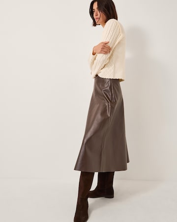 Monsoon Marnie Faux Leather Midi Skirt