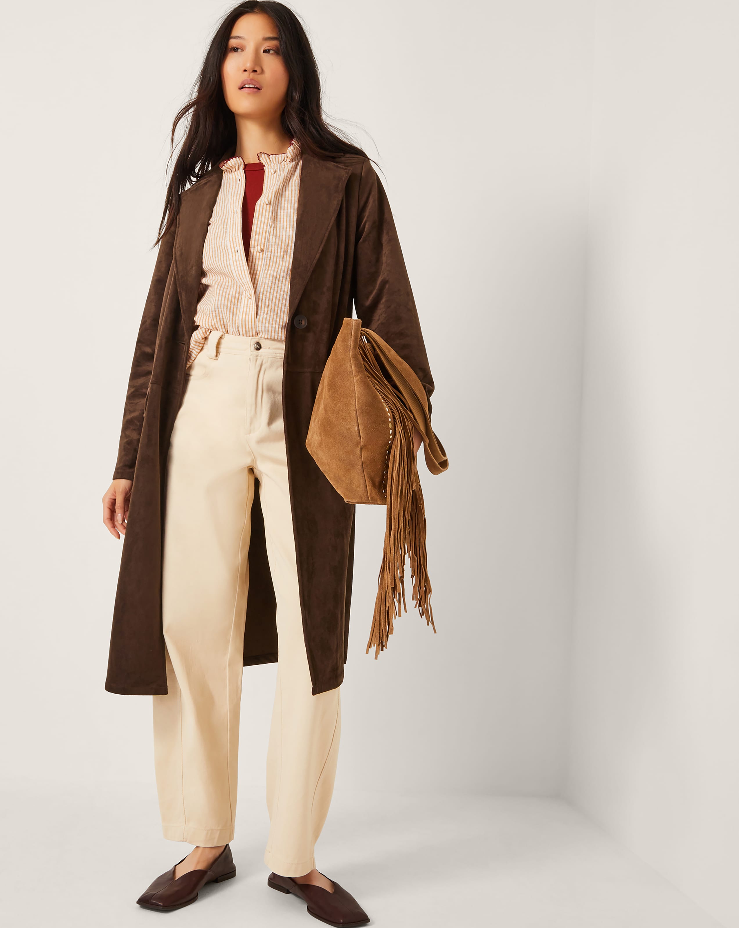 Monsoon Tove Suedette Trench Coat