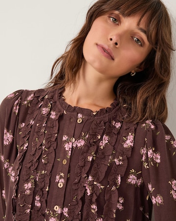 Monsoon Hanya Floral Print Ruffle Blouse