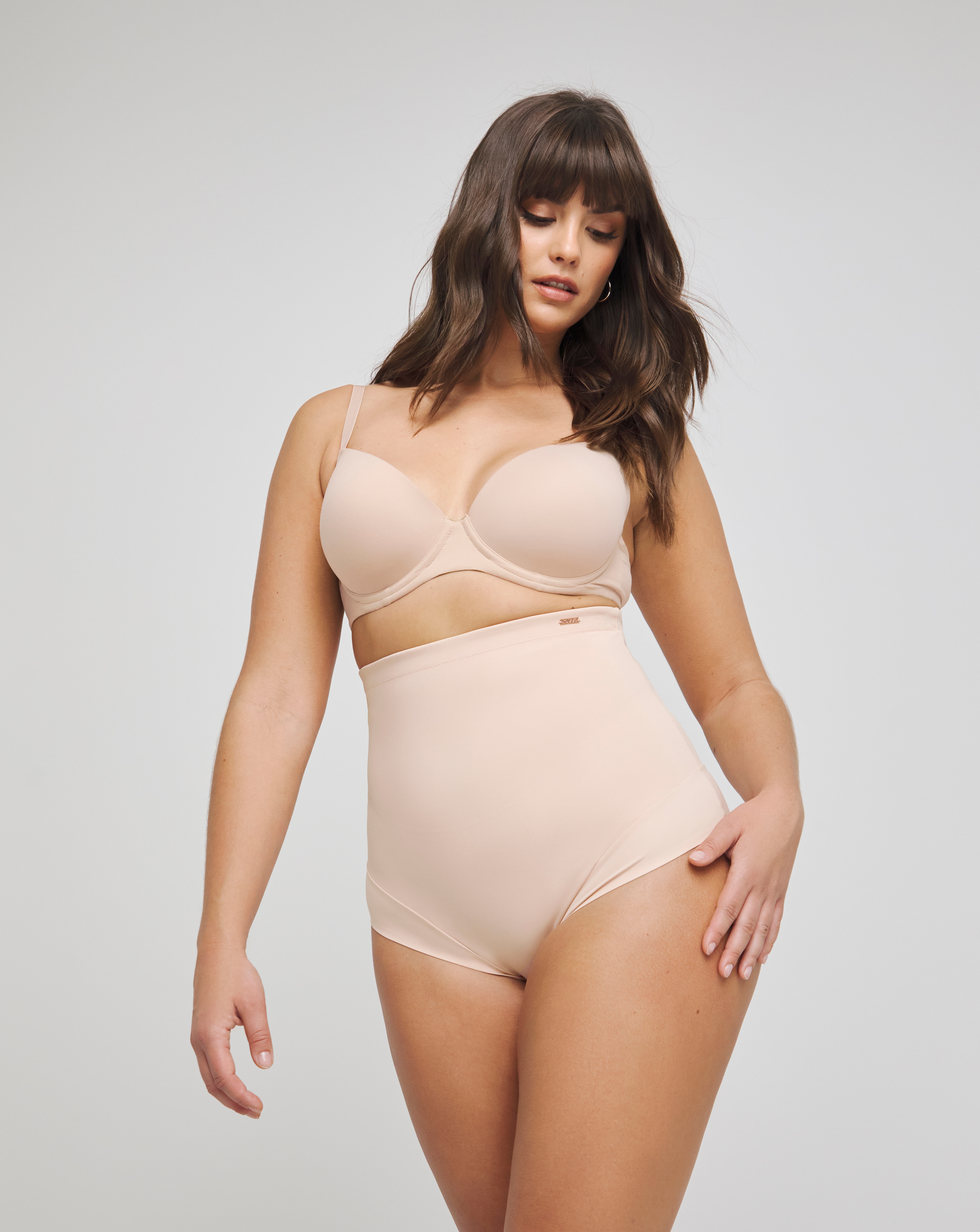 Figleaves Shapewear Smoothing Shaping Waist Nipper In Latte | UK Size 14 Women's
