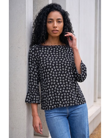 Roman Ditsy Square Neck Top