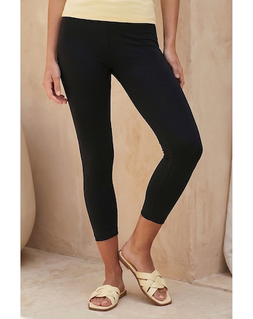Roman Elastic Waist Cropped Leggings