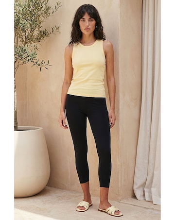 Roman Elastic Waist Cropped Leggings