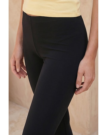Roman Elastic Waist Cropped Leggings