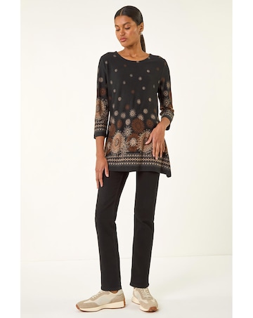 Roman Sunflower Printed Tunic Top