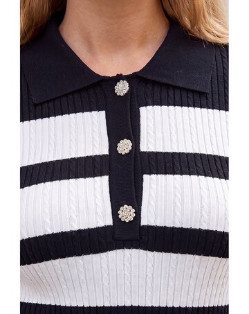 Roman Stripe Rib Knit Jumper