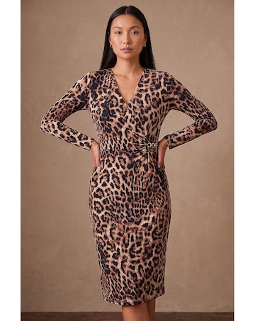 Roman Animal Gathered Chain Dress