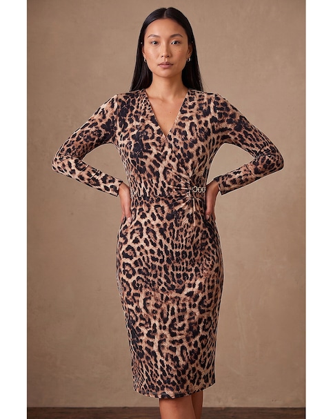 Roman Animal Gathered Chain Dress