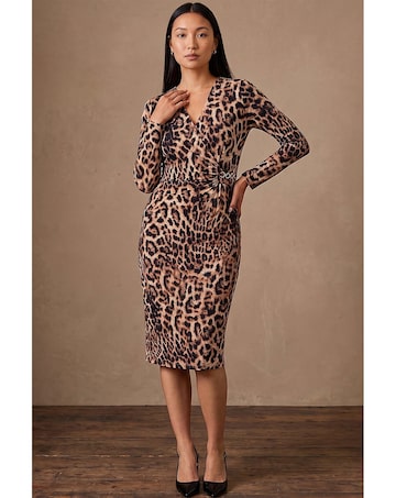 Roman Animal Gathered Chain Dress
